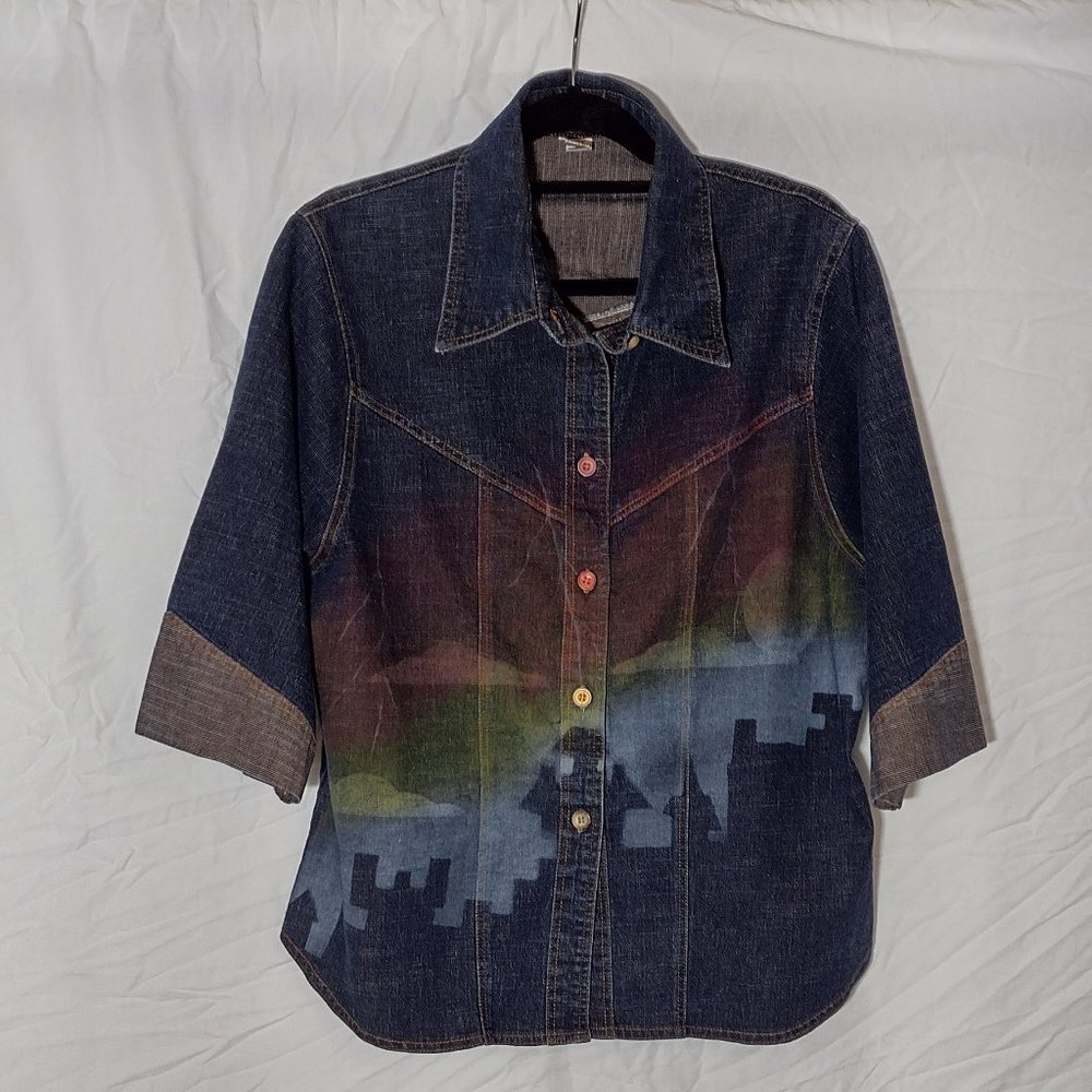 Denim 3/4 sleeve shirt